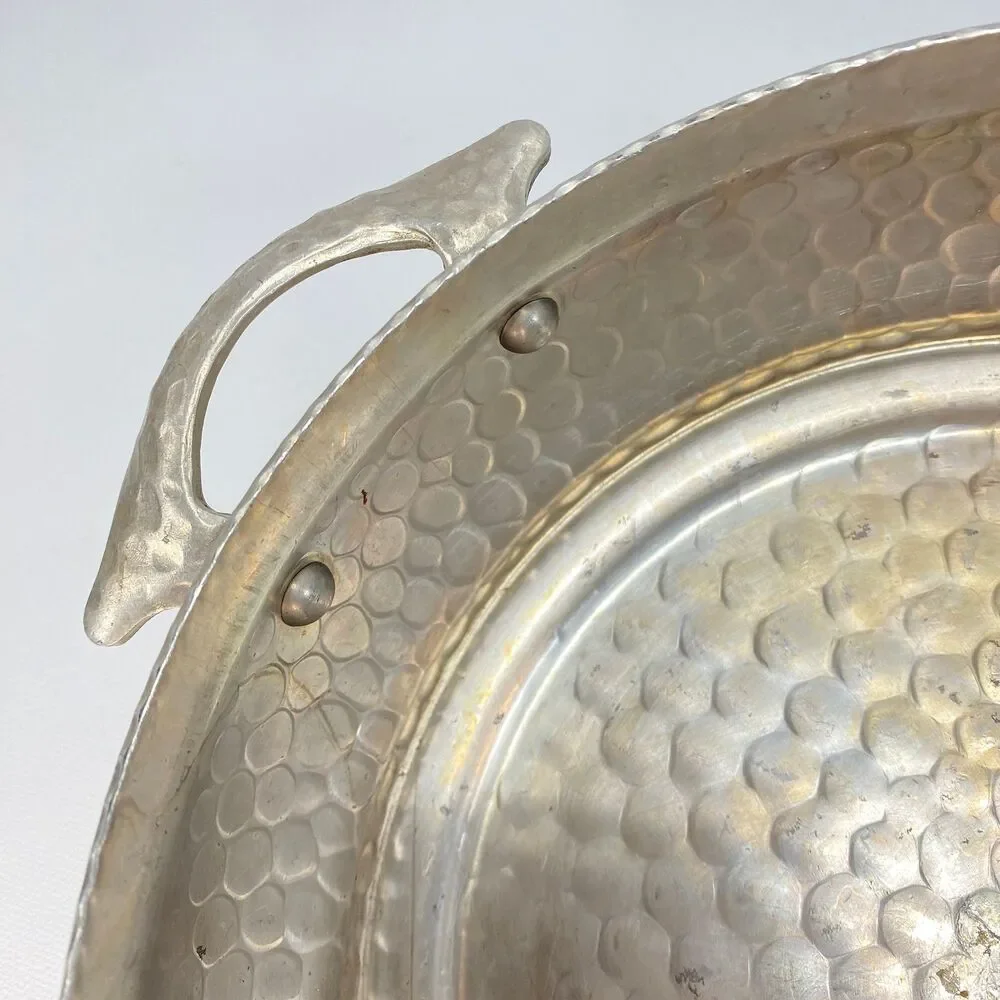 Vtg Everlast Forged Hammered Aluminum Casserole Holder Double Handles 8